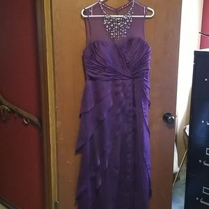Rhinestone Purple Gown w/matching shoes